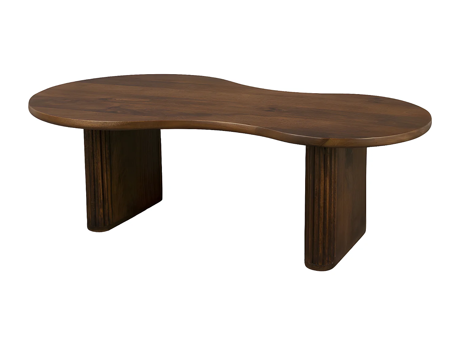 Tilon - Table basse organique en bois 110x60cm - Bois foncé