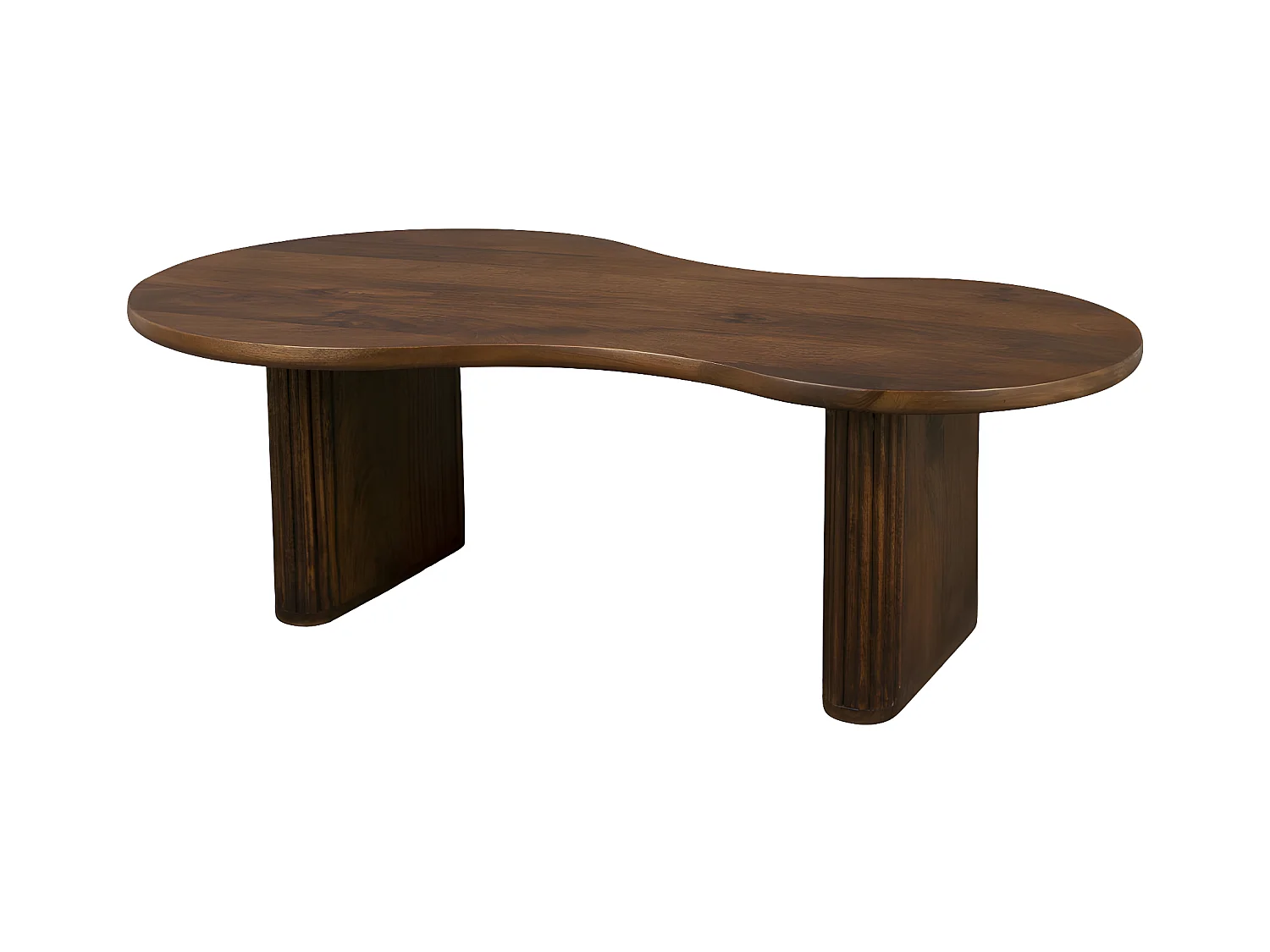 Tilon - Table basse organique en bois 110x60cm - Bois foncé