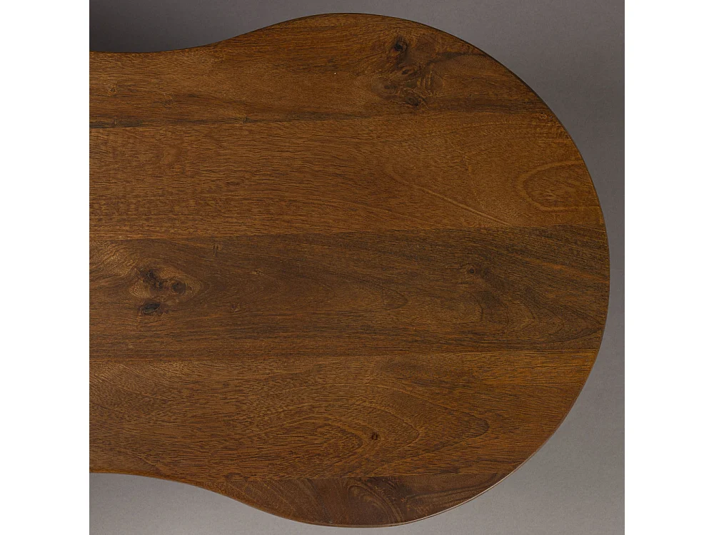 Tilon - Table basse organique en bois 110x60cm - Bois foncé