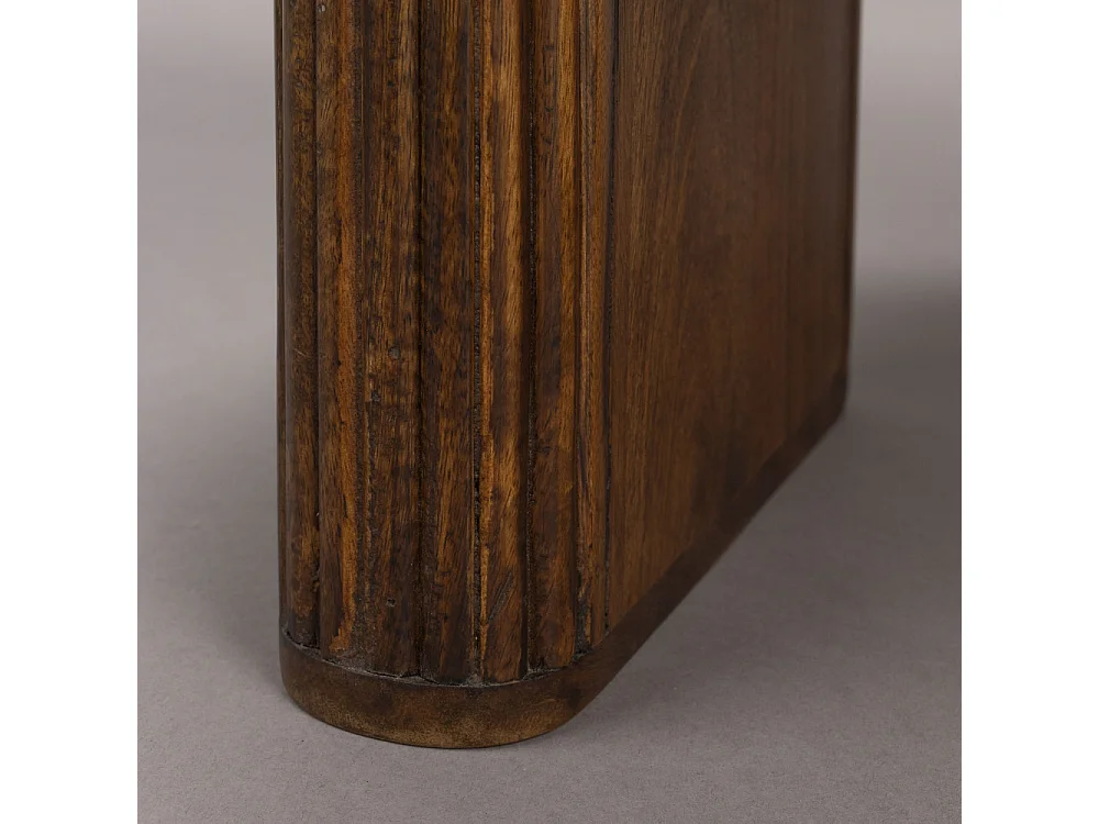 Tilon - Table basse organique en bois 110x60cm - Bois foncé