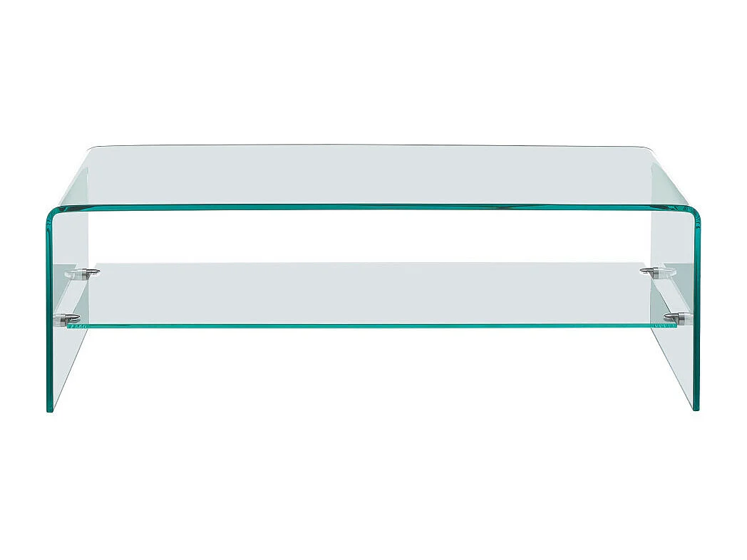 Nido - Table basse double plateau en verre L110cm - Transparent