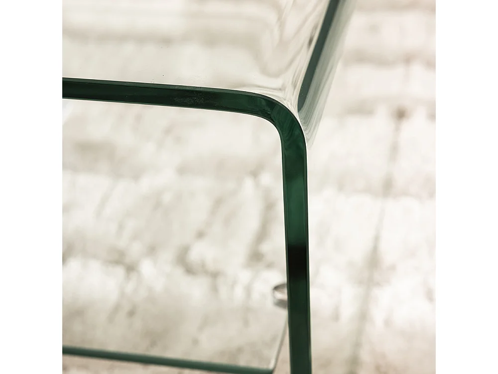 Nido - Table basse double plateau en verre L110cm - Transparent