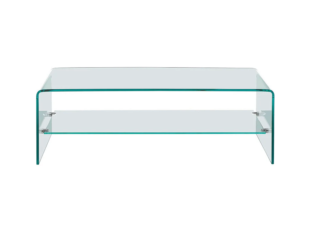 Nido - Table basse double plateau en verre L110cm - Transparent