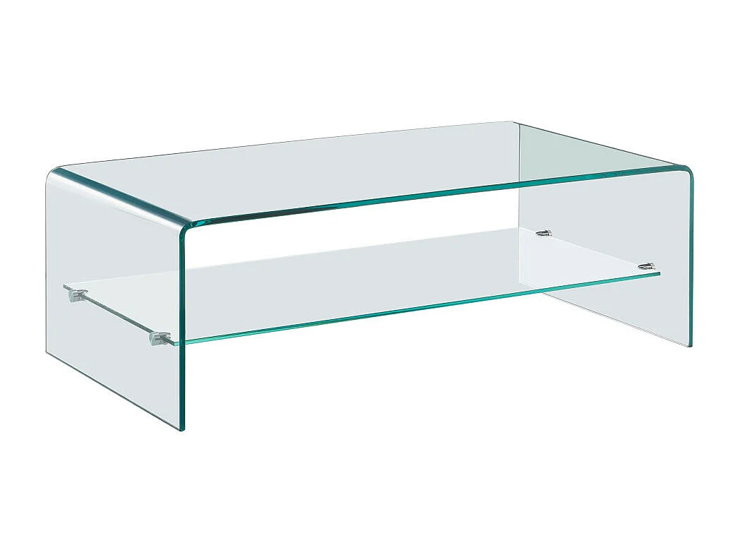 Nido - Table basse double plateau en verre L110cm - Transparent