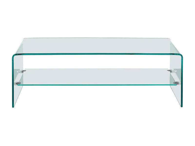 Nido - Table basse double plateau en verre L110cm - Transparent