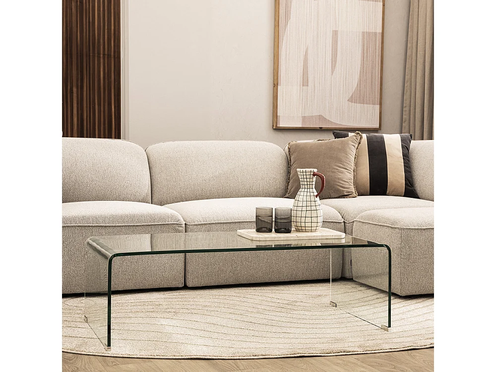 Nido - Table basse en verre L110cm - Transparent