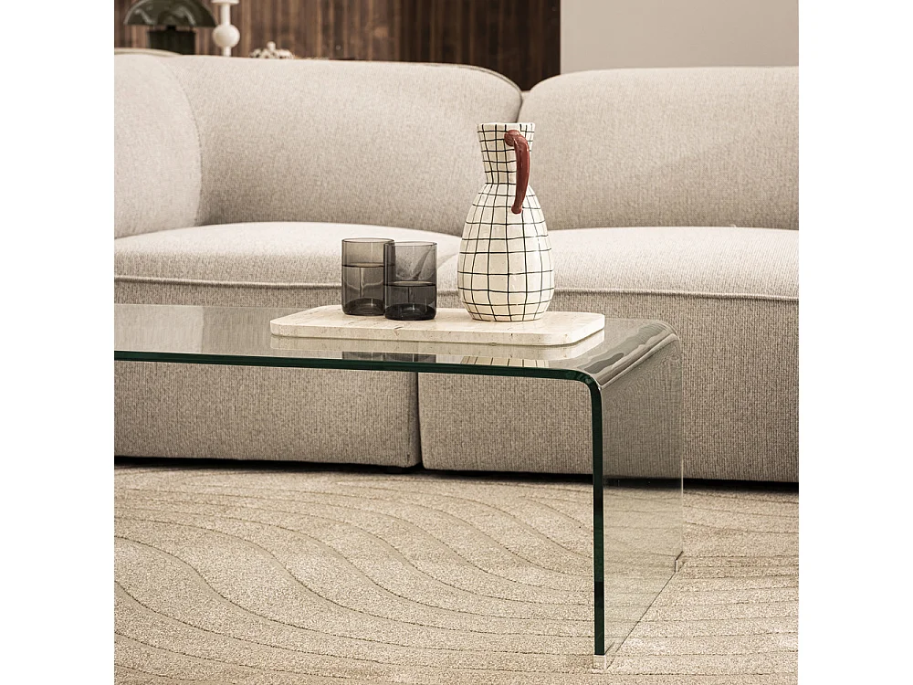 Nido - Table basse en verre L110cm - Transparent