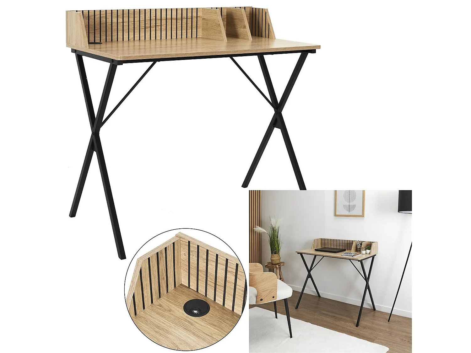 Bureau Design "Klaus" 90cm Marron