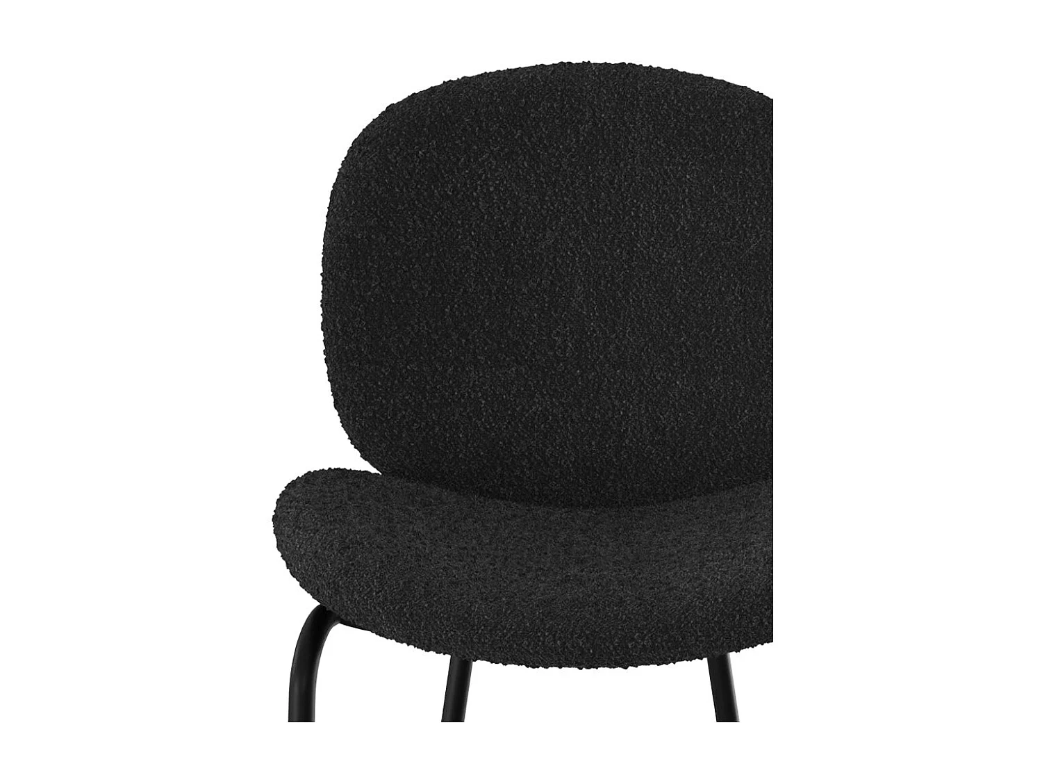 Lot de 2 chaises pour îlot central en tissu bouclé noir 63,5 cm - Iris