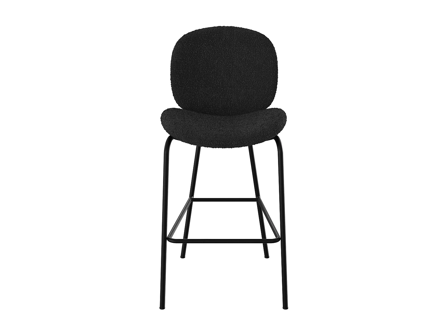 Lot de 2 chaises pour îlot central en tissu bouclé noir 63,5 cm - Iris