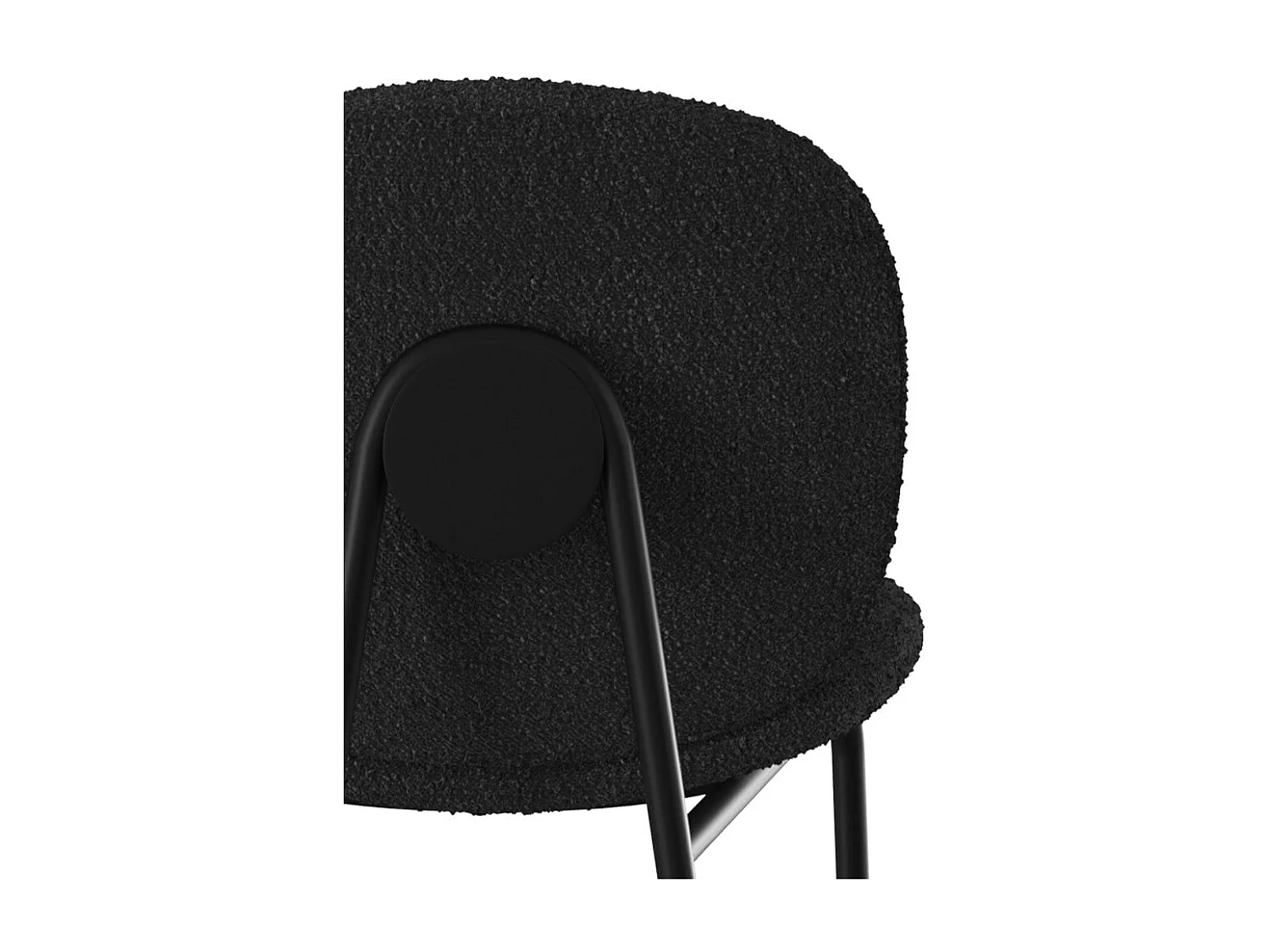 Lot de 2 chaises pour îlot central en tissu bouclé noir 63,5 cm - Iris