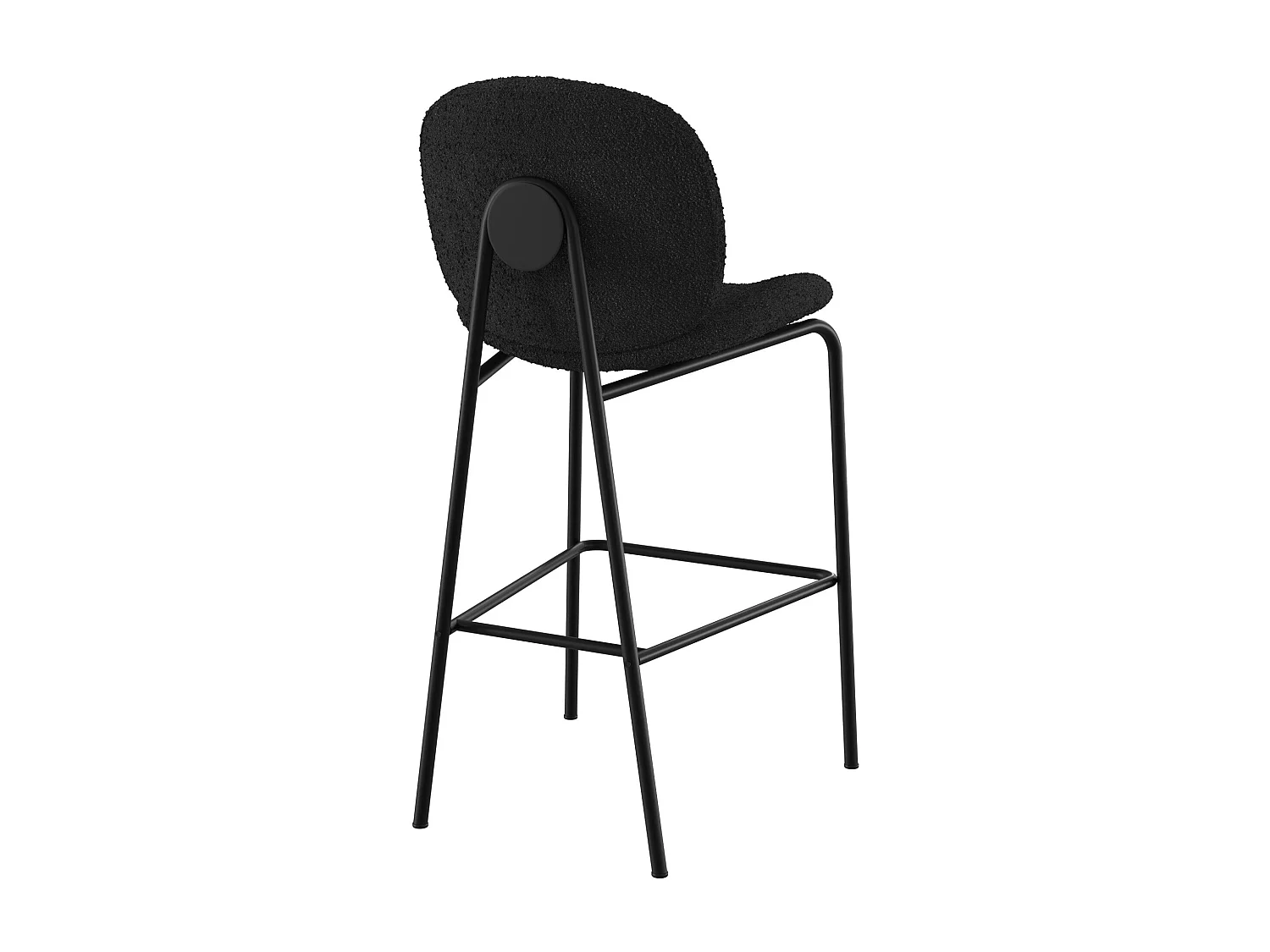 Lot de 2 chaises pour îlot central en tissu bouclé noir 63,5 cm - Iris