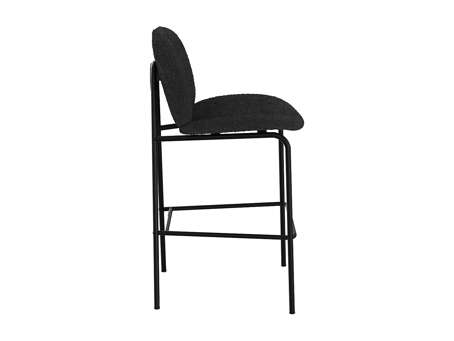Lot de 2 chaises pour îlot central en tissu bouclé noir 63,5 cm - Iris