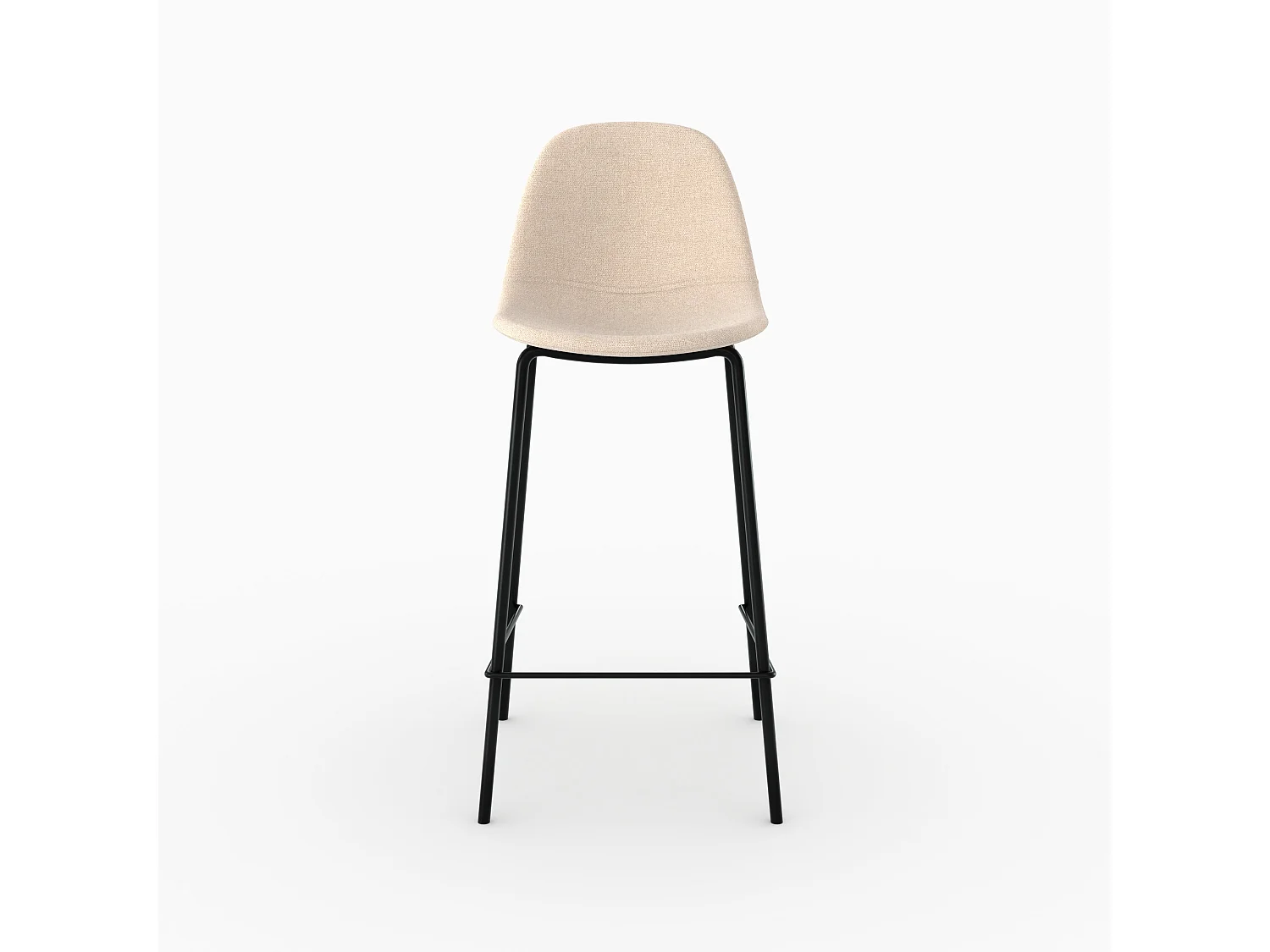 Lot de 2 chaises pour îlot central en tissu beige 65,5 cm - Henrik