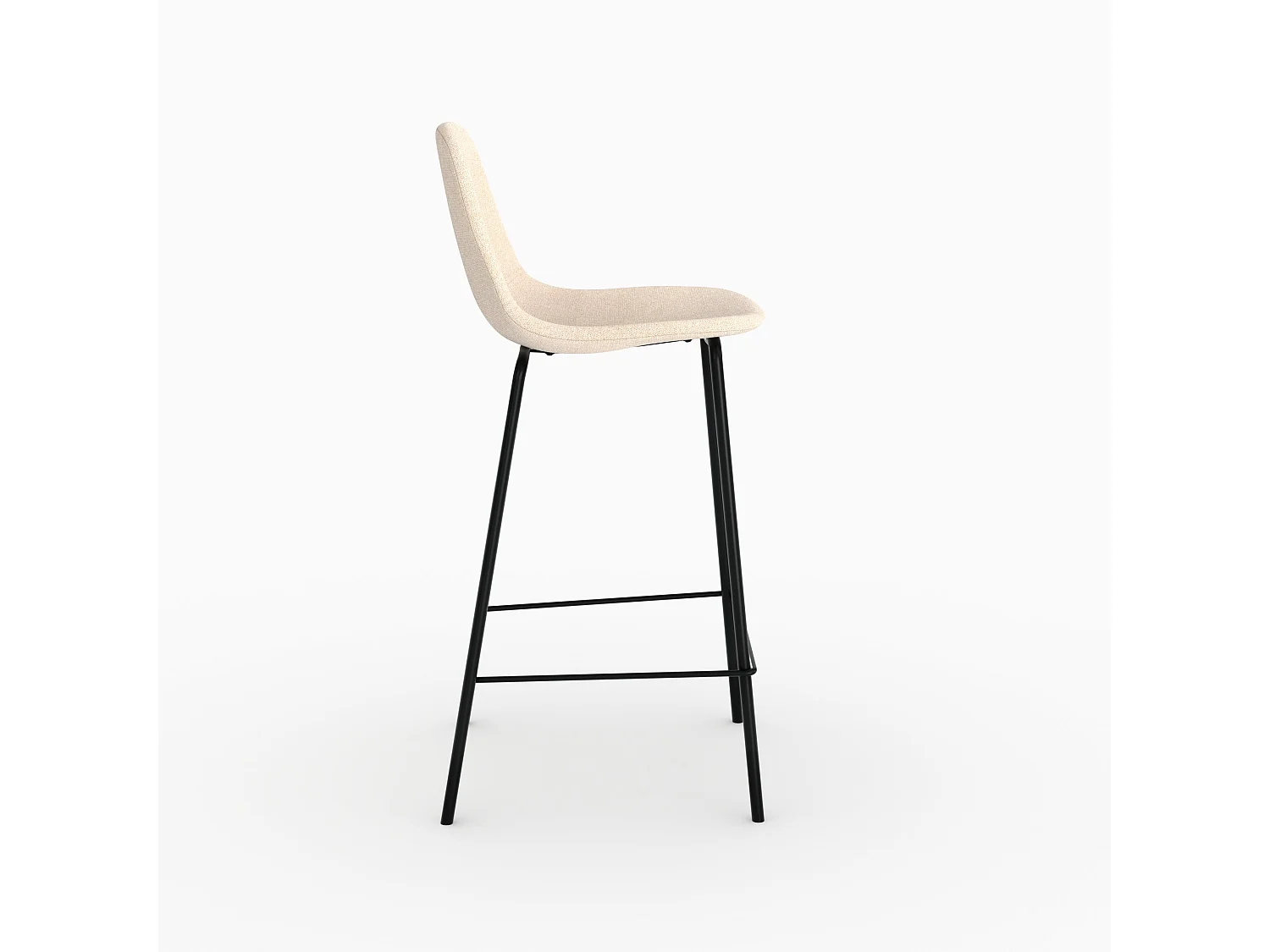 Lot de 2 chaises pour îlot central en tissu beige 65,5 cm - Henrik