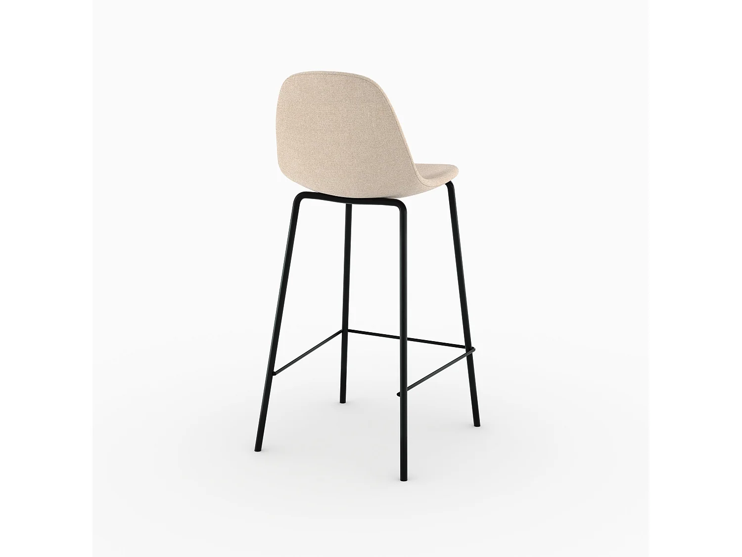 Lot de 2 chaises pour îlot central en tissu beige 65,5 cm - Henrik