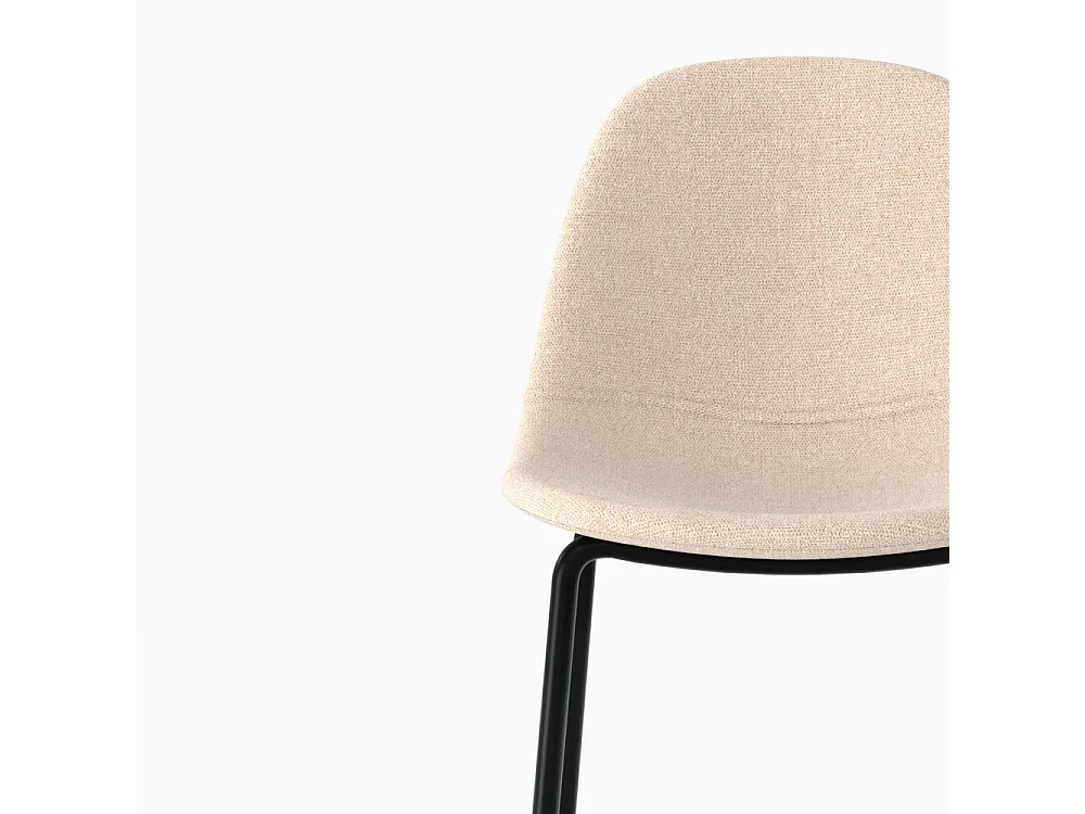 Lot de 2 chaises pour îlot central en tissu beige 65,5 cm - Henrik