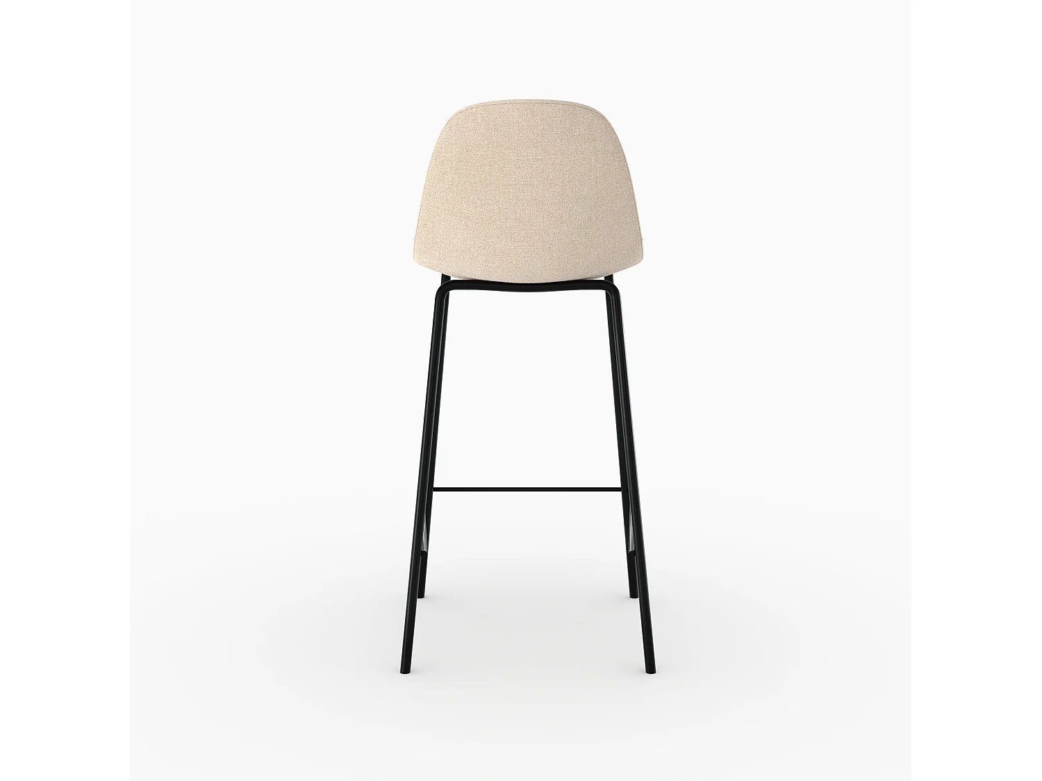 Lot de 2 chaises pour îlot central en tissu beige 65,5 cm - Henrik