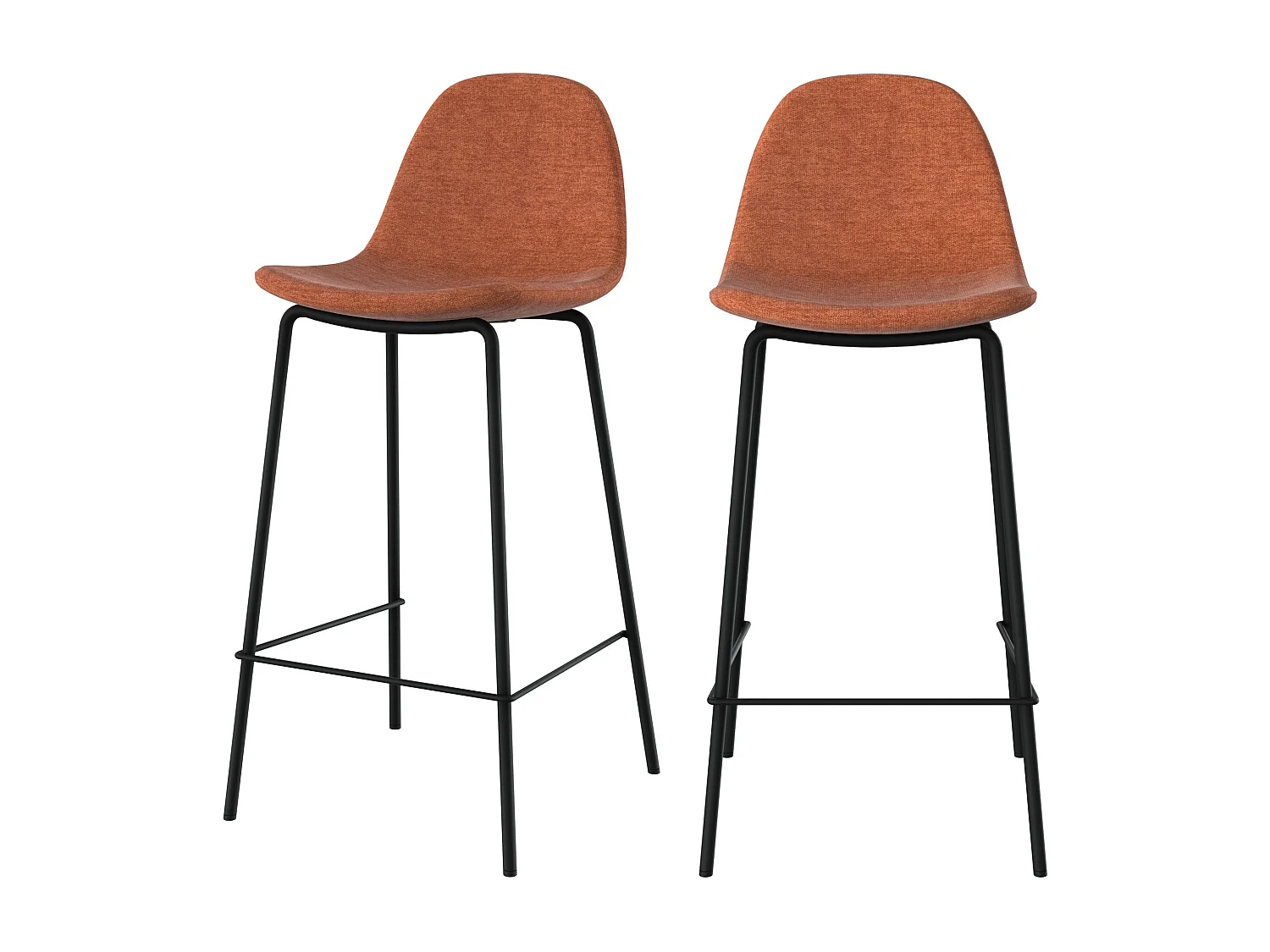 Lot de 2 chaises pour îlot central en tissu terracotta 65,5 cm - Henrik