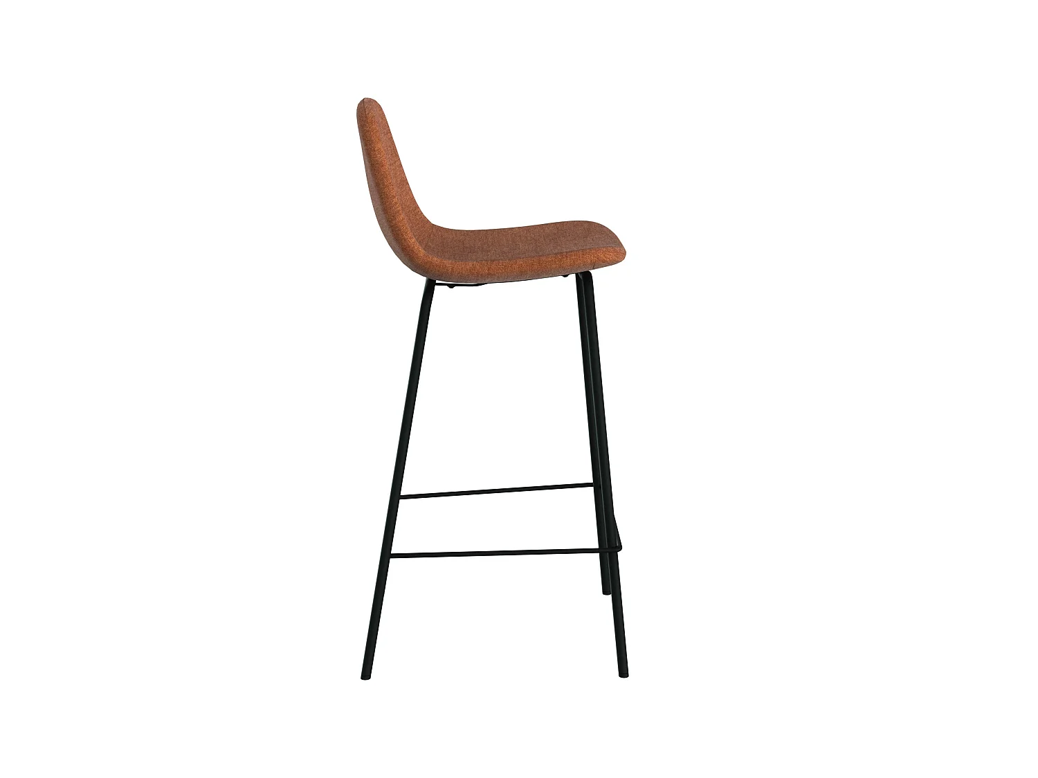 Set di 2 sedie per isola centrale in tessuto terracotta 65,5 cm - Henrik