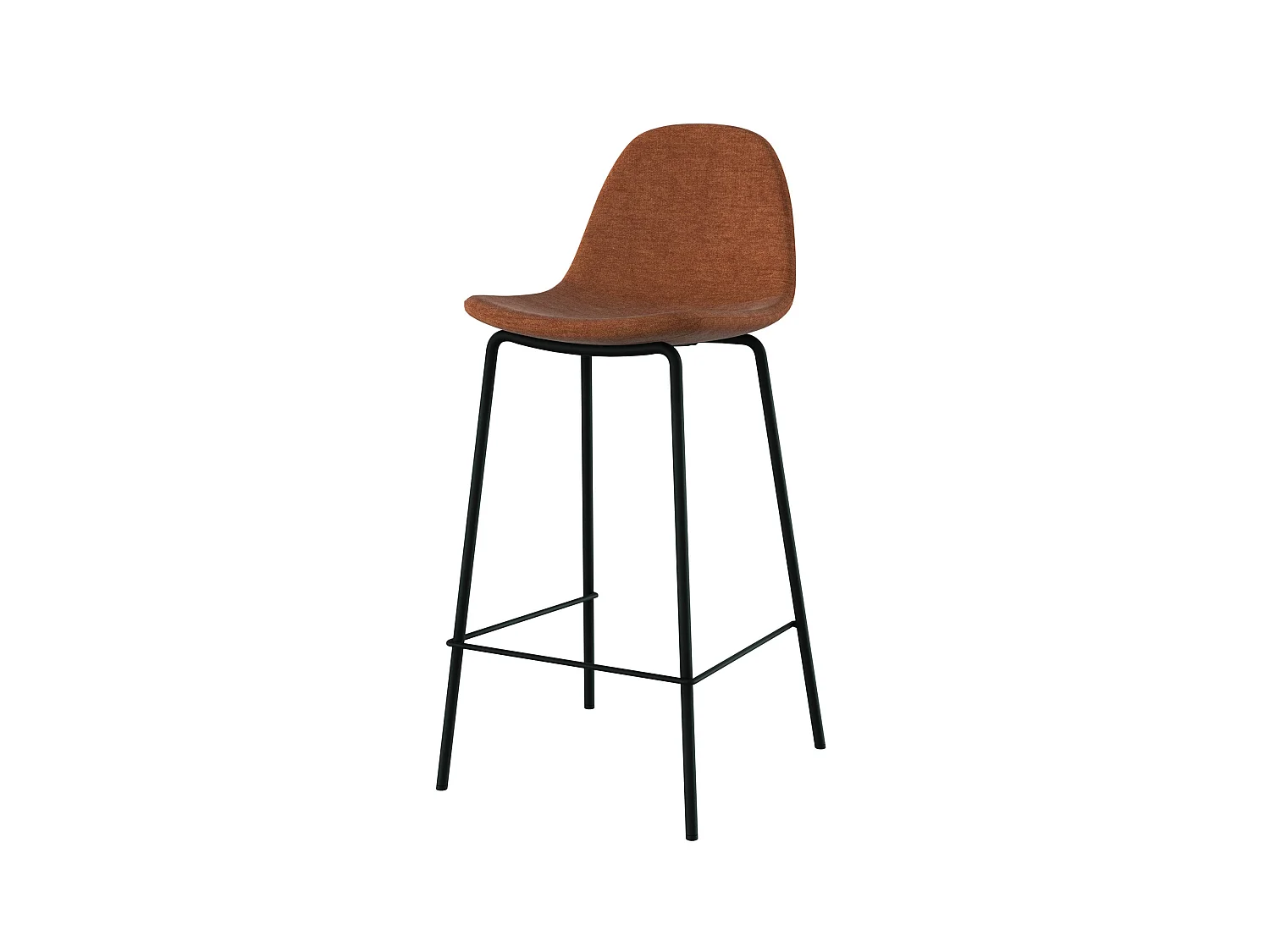 Set di 2 sedie per isola centrale in tessuto terracotta 65,5 cm - Henrik