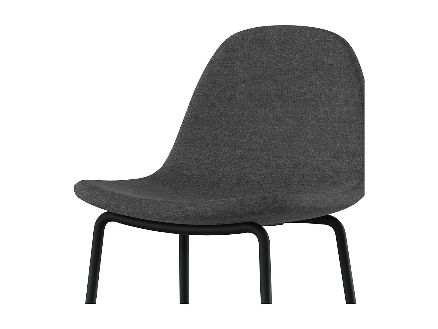 Lot de 2 chaises pour îlot central en tissu gris foncé 65,5 cm - Henrik