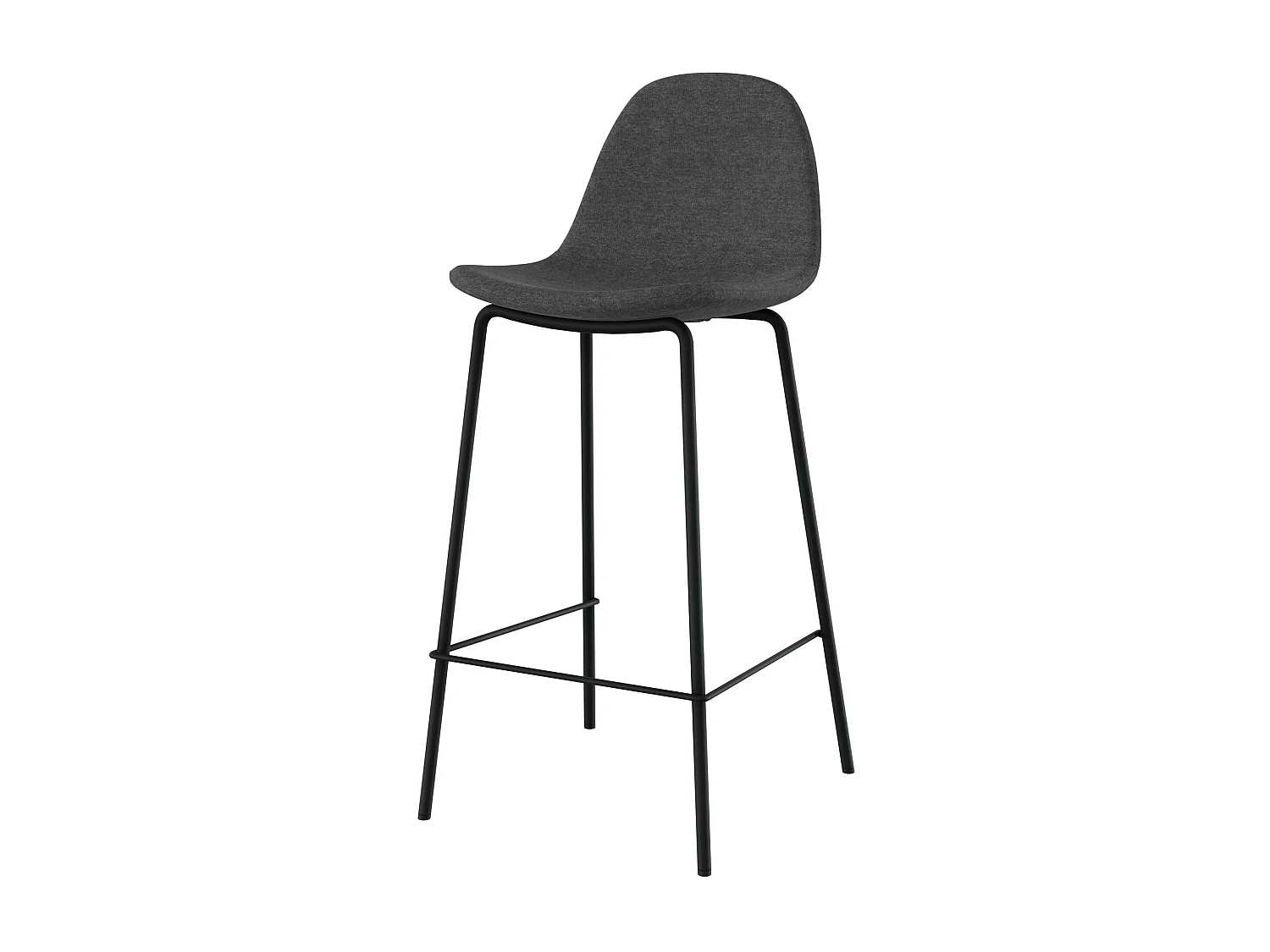 Lot de 2 chaises pour îlot central en tissu gris foncé 65,5 cm - Henrik