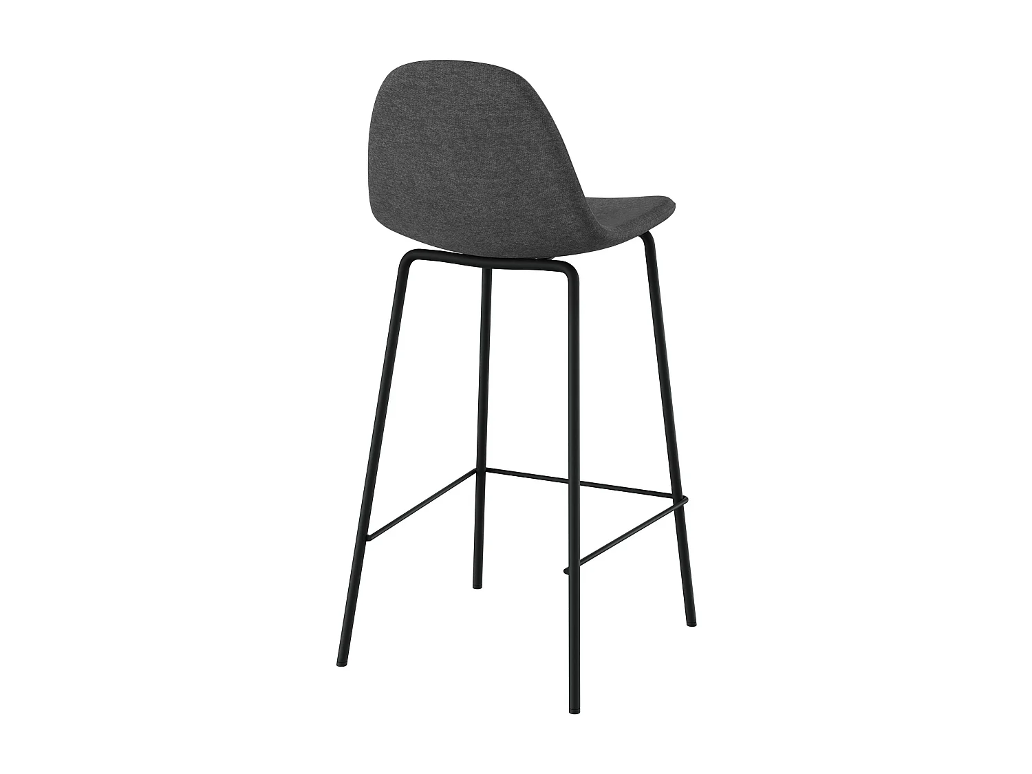 Lot de 2 chaises pour îlot central en tissu gris foncé 65,5 cm - Henrik