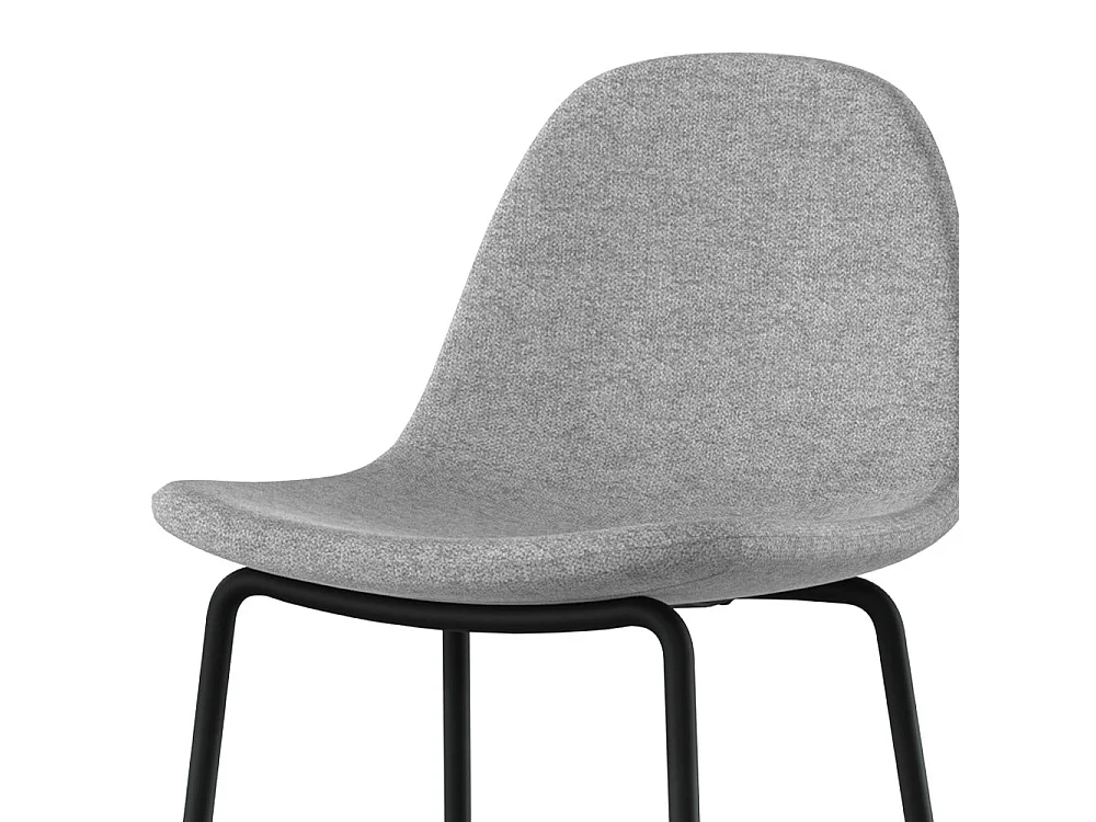 Lot de 2 chaises pour îlot central en tissu gris clair 65,5 cm - Henrik