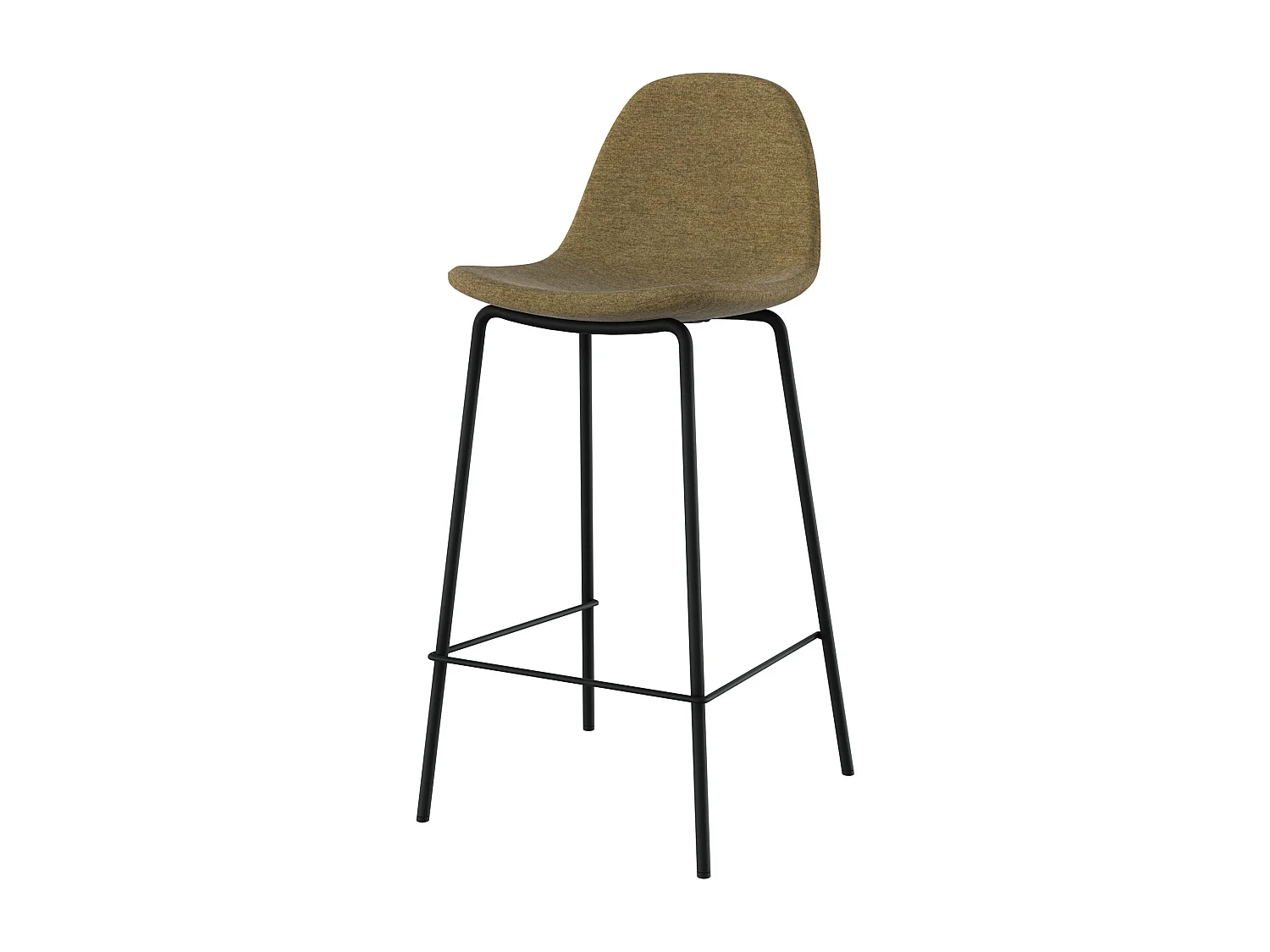 Lot de 2 chaises pour îlot central en tissu vert kaki 65,5 cm - Henrik