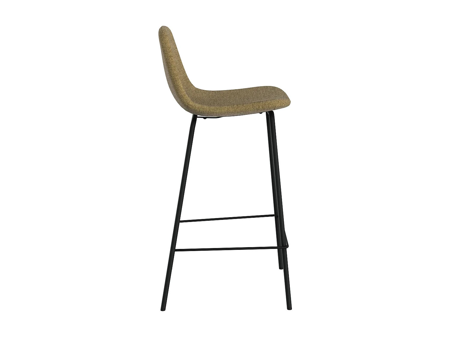 Lot de 2 chaises pour îlot central en tissu vert kaki 65,5 cm - Henrik