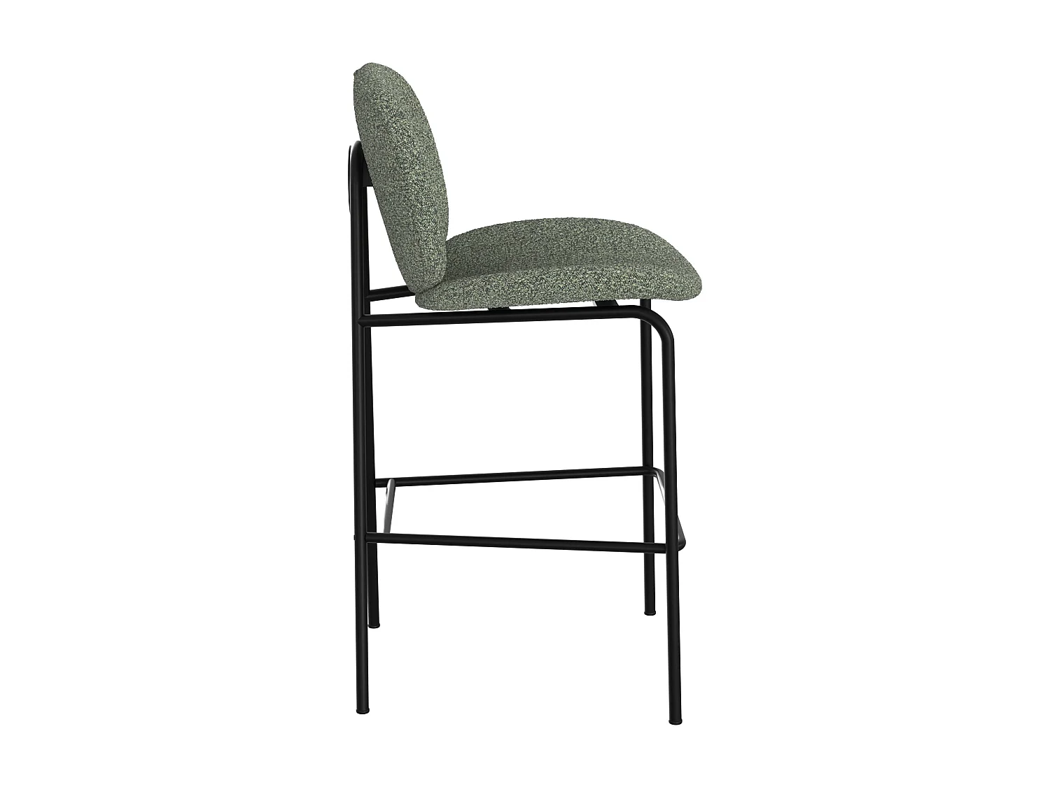 Lot de 2 chaises pour îlot central en tissu bouclé vert 63,5 cm - Iris