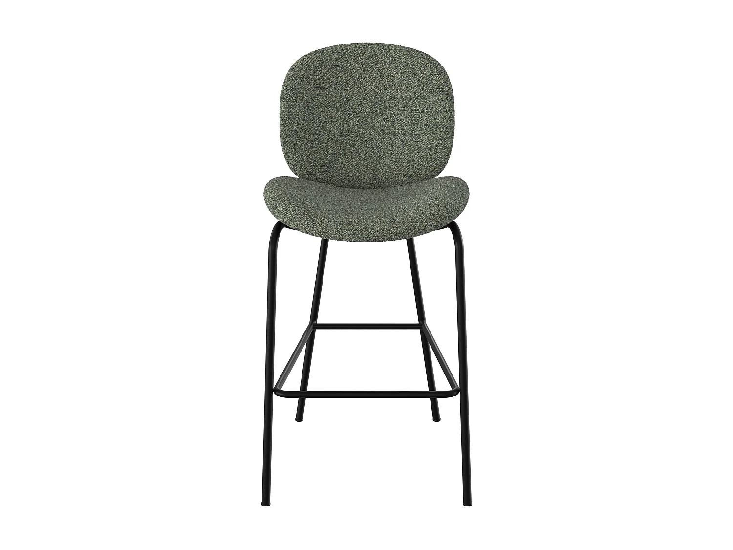Lot de 2 chaises pour îlot central en tissu bouclé vert 63,5 cm - Iris