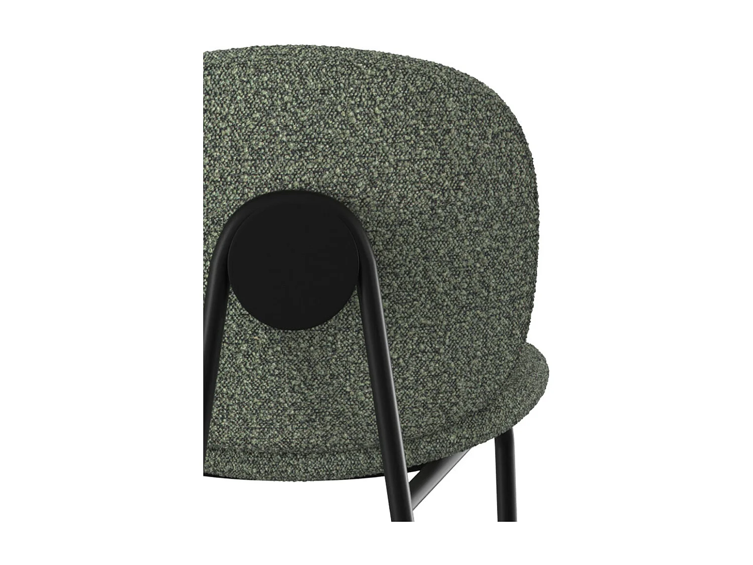 Set di 2 sedie per isola centrale in tessuto bouclé verde 63,5 cm - Iris