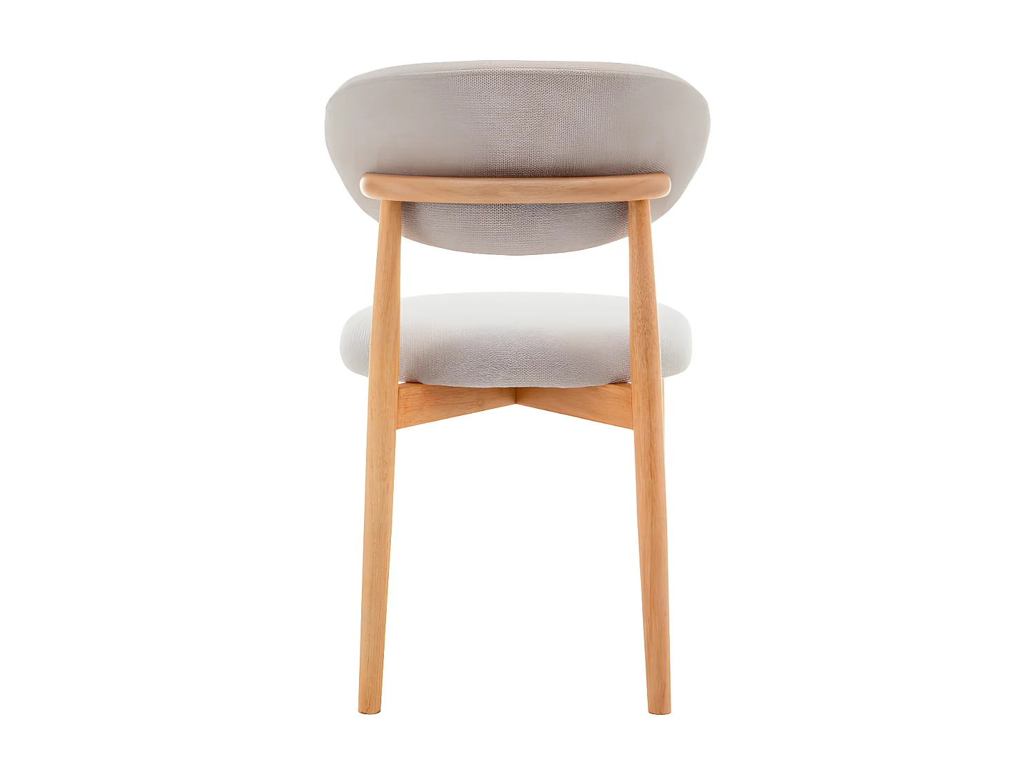 Clara - Lot de 2 chaises en tissu et bois - Beige