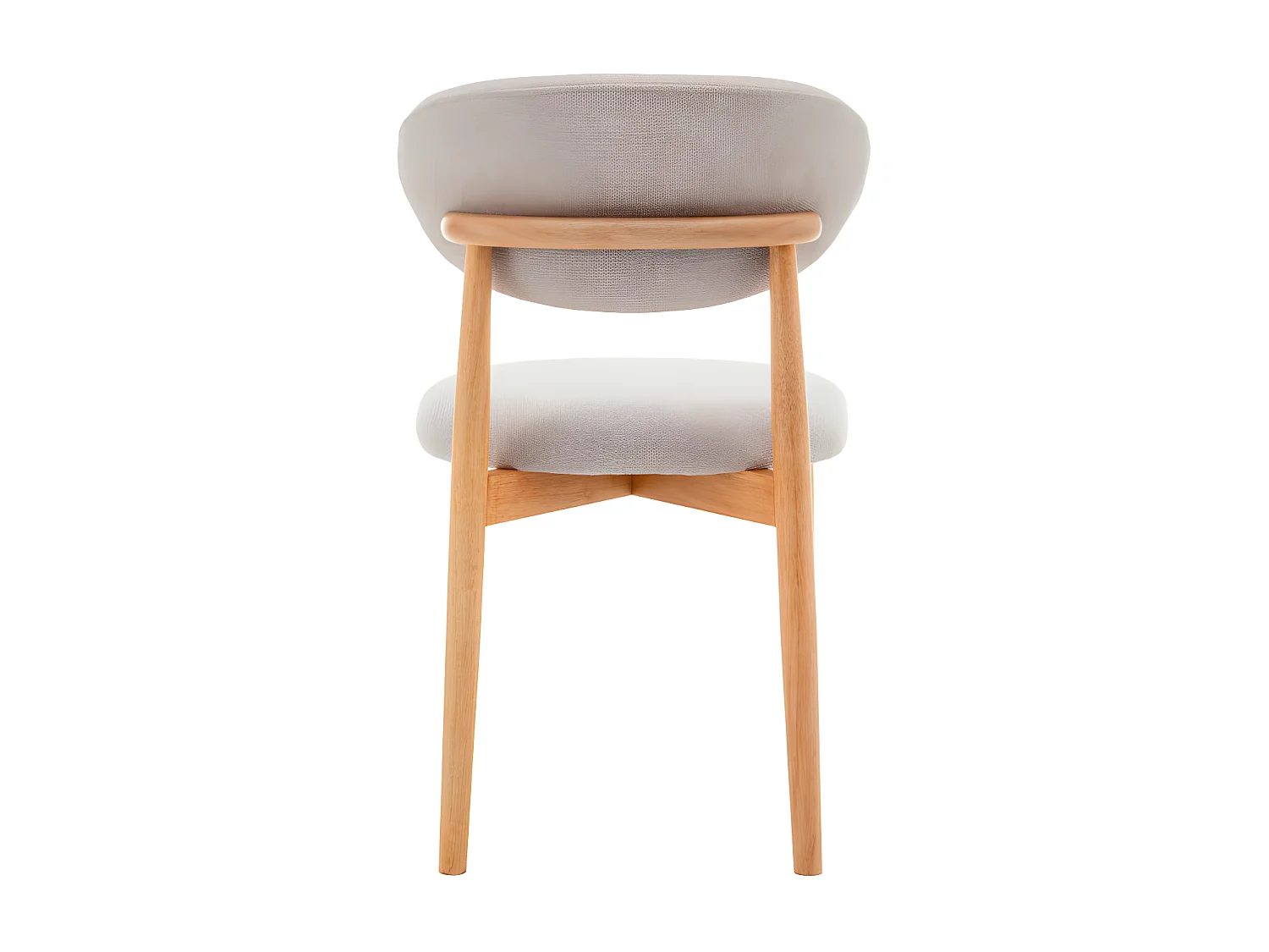 Clara - Lot de 2 chaises en tissu et bois - Beige