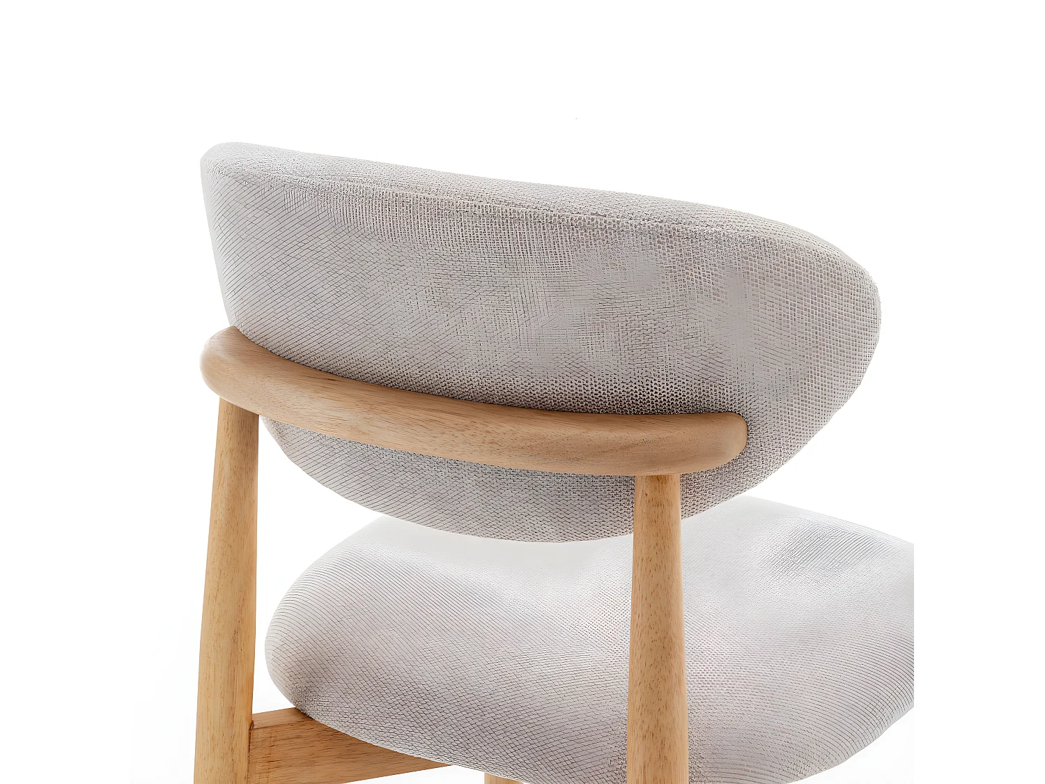 Clara - Lot de 2 chaises en tissu et bois - Beige