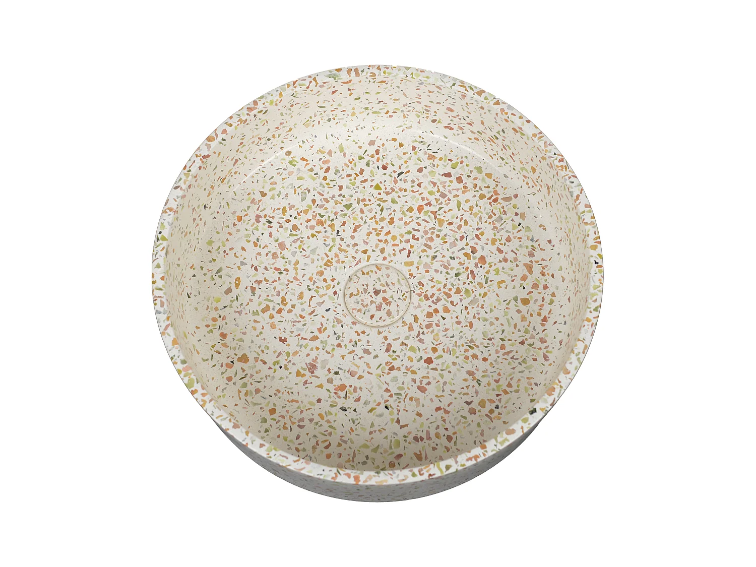 Lavabo redondo de terrazo rosa - 39 cm - DUKAT