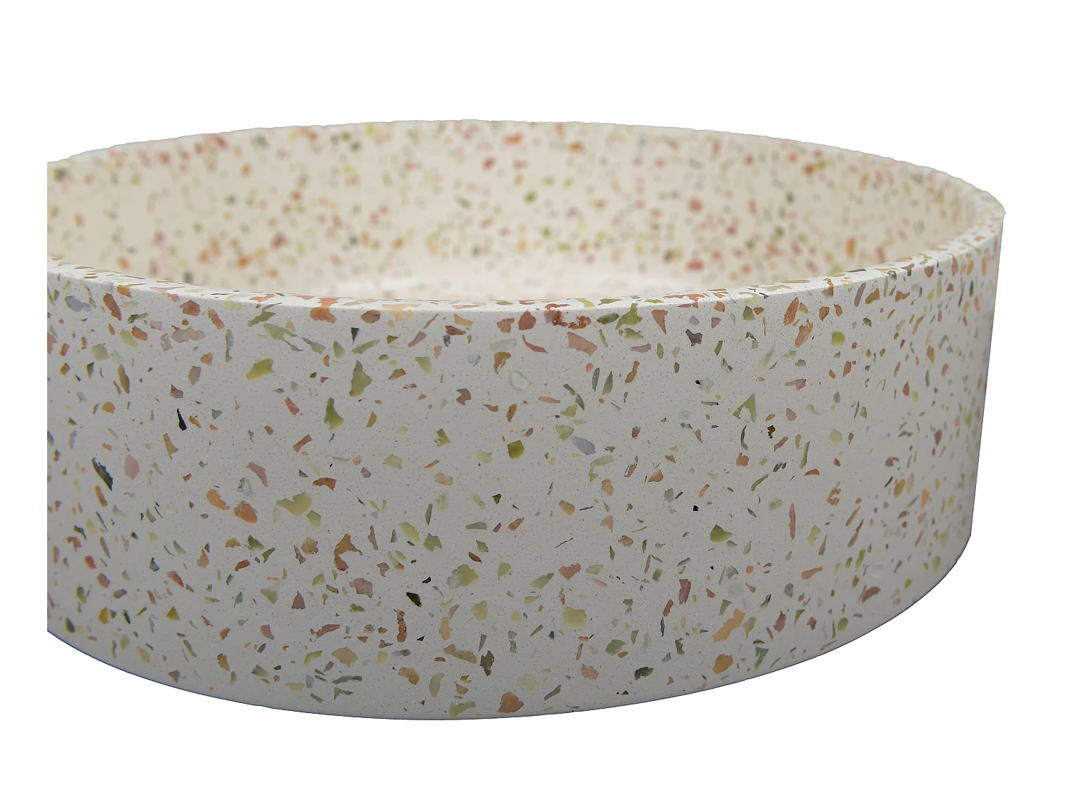 Lavabo redondo de terrazo rosa - 39 cm - DUKAT