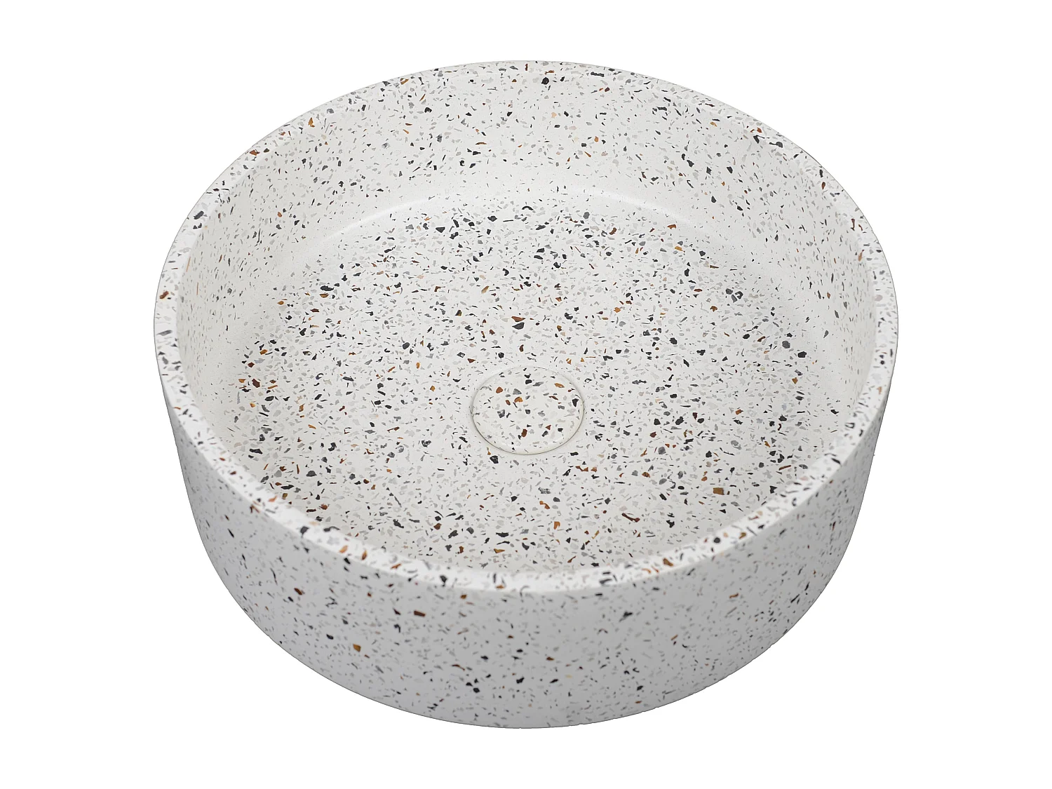 Vasque ronde à poser en terrazzo bleu - 39 cm - DUKAT
