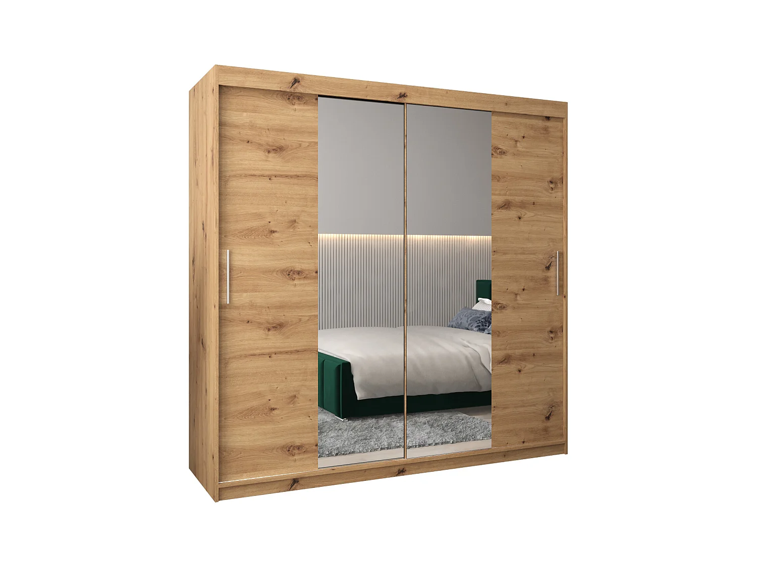 Schwebetürenschrank Tokyo 1 200/200/62 2-Türig (Artisan)