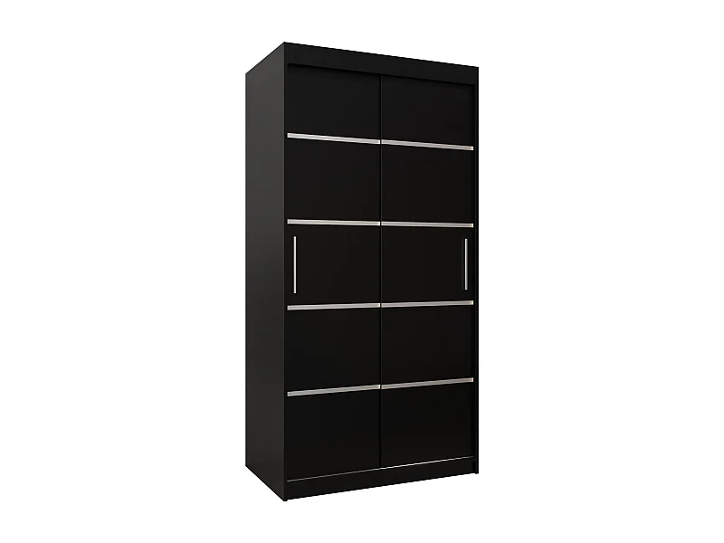 ARMOIRE VERONA 1 À PORTES COULISSANTES 200/100/62 2 Portes (Noir/Noir)