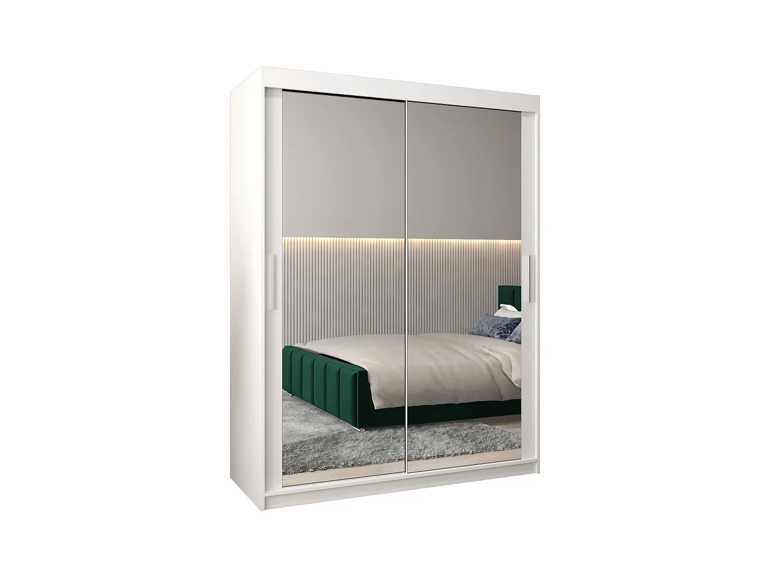 ARMOIRE TOKYO 3 DE PUERTAS CORREDERAS 200/150/62 2 puertas (Blanco/Blanco)