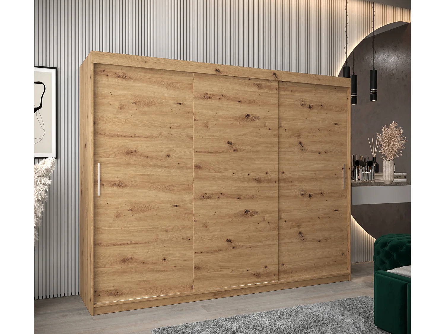 Schwebetürenschrank Tokyo 200/250/62 2-Türig (Artisan)