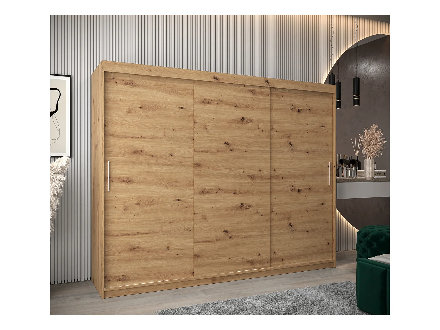 Armoire Tokyo À Portes Coulissantes 200/250/62 3 Portes (Artisan/Artisan)