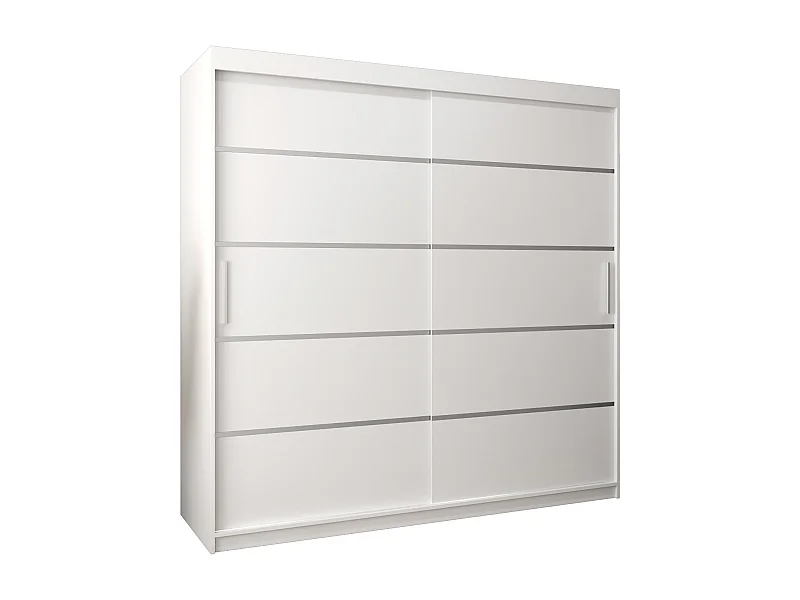 ARMOIRE VERONA 1 À PORTES COULISSANTES 200/200/62 2 Portes (Blanc/Blanc)