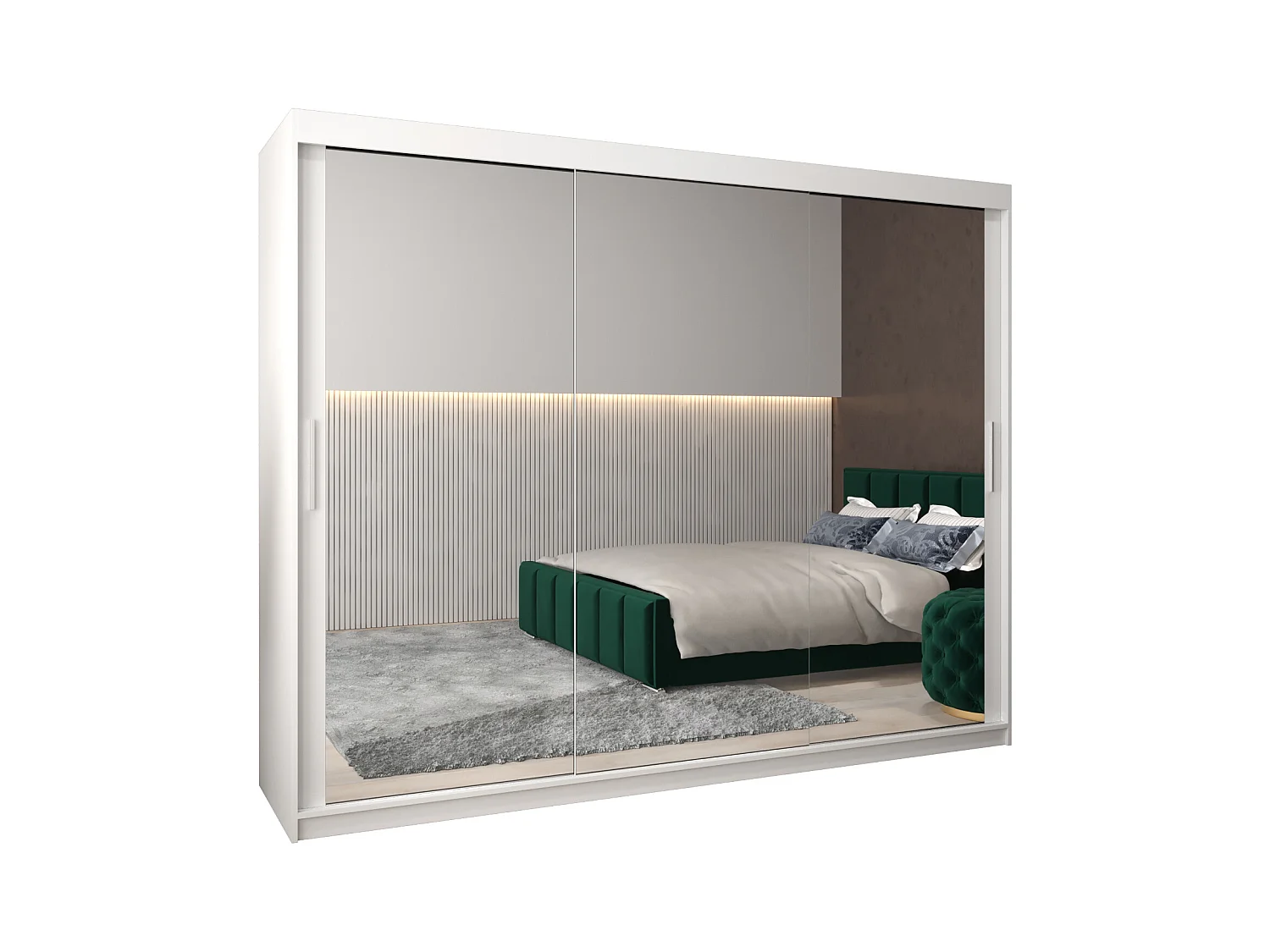 ARMOIRE TOKYO 3 DE PUERTAS CORREDERAS 200/250/62 3 puertas (Blanco/Blanco)
