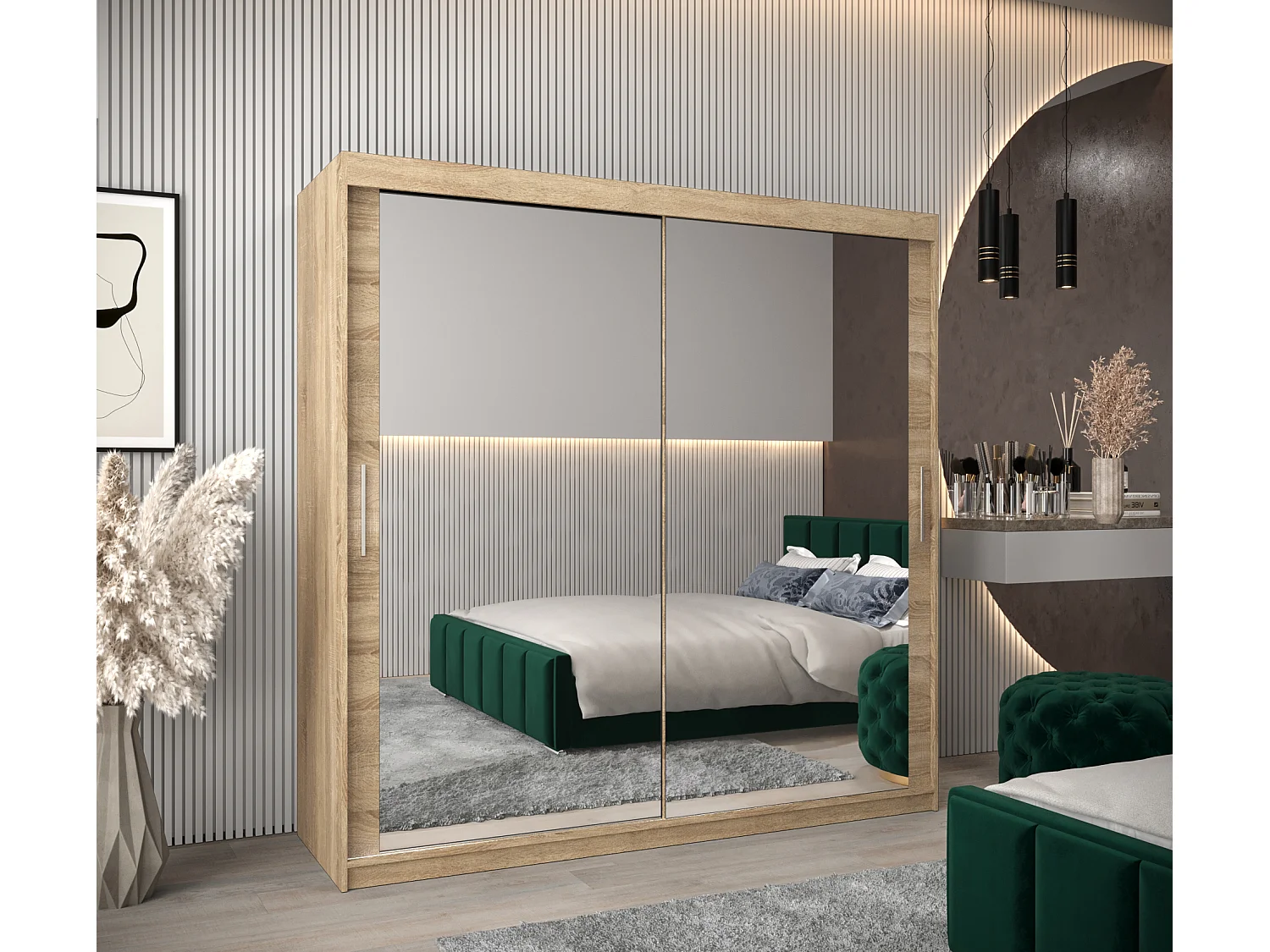 ARMARIO TOKYO 3 DE PUERTAS CORREDERAS 200/200/62 2 puertas (Sonoma/Sonoma)