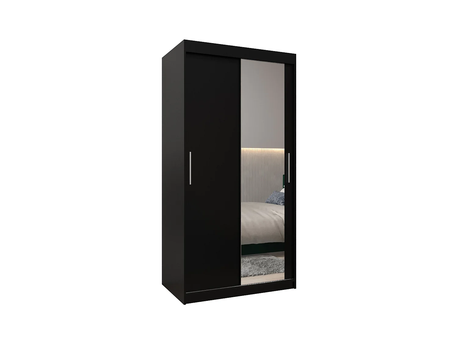ARMOIRE TOKYO 2 DE PUERTAS CORREDERAS 200/100/62 2 puertas (Negro/Negro)