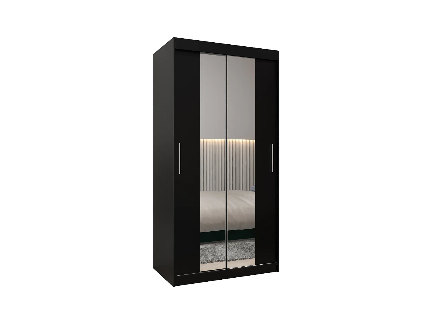 Armoire Tokyo 1 À Portes Coulissantes 200/100/62 2 portes (Noir/Noir)
